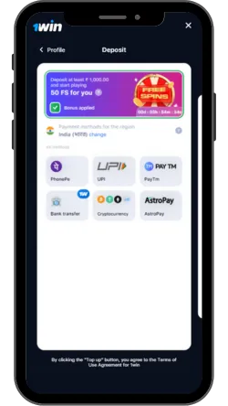 1Win Aviator Deposit Methods