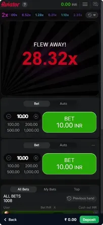 Interactive betting in 1Win Aviator demo